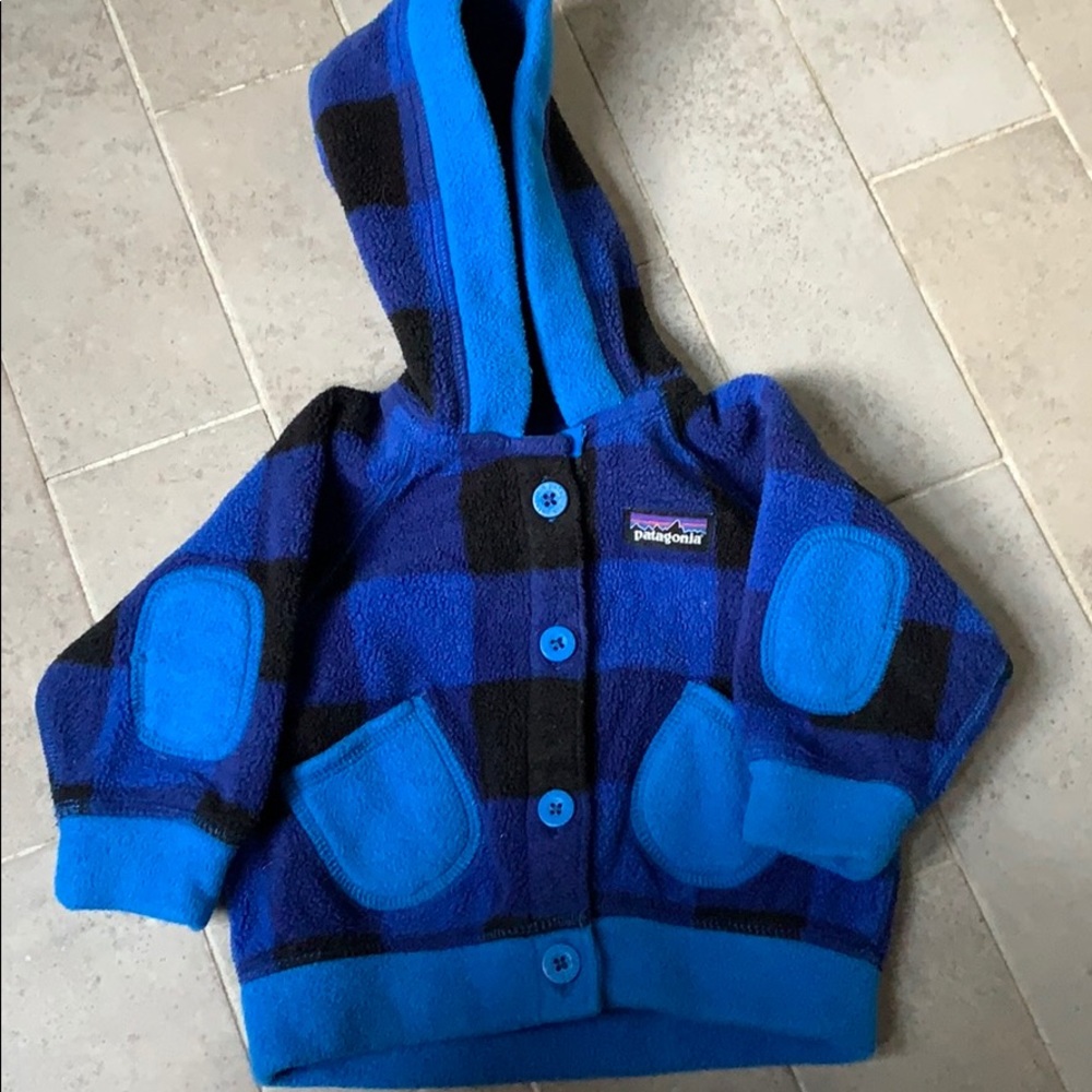 Patagonia Fleece Hoodie Jacket Blue 6 Months